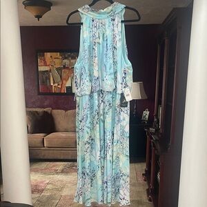Adrianna Papell Watercolor Floral Dress NWT Size 18W MIDI